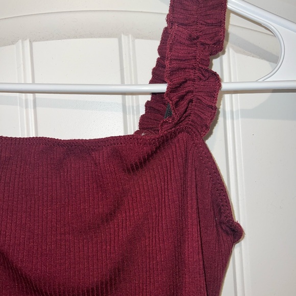 Maroon ribbed bodysuit - Picture 2 of 6